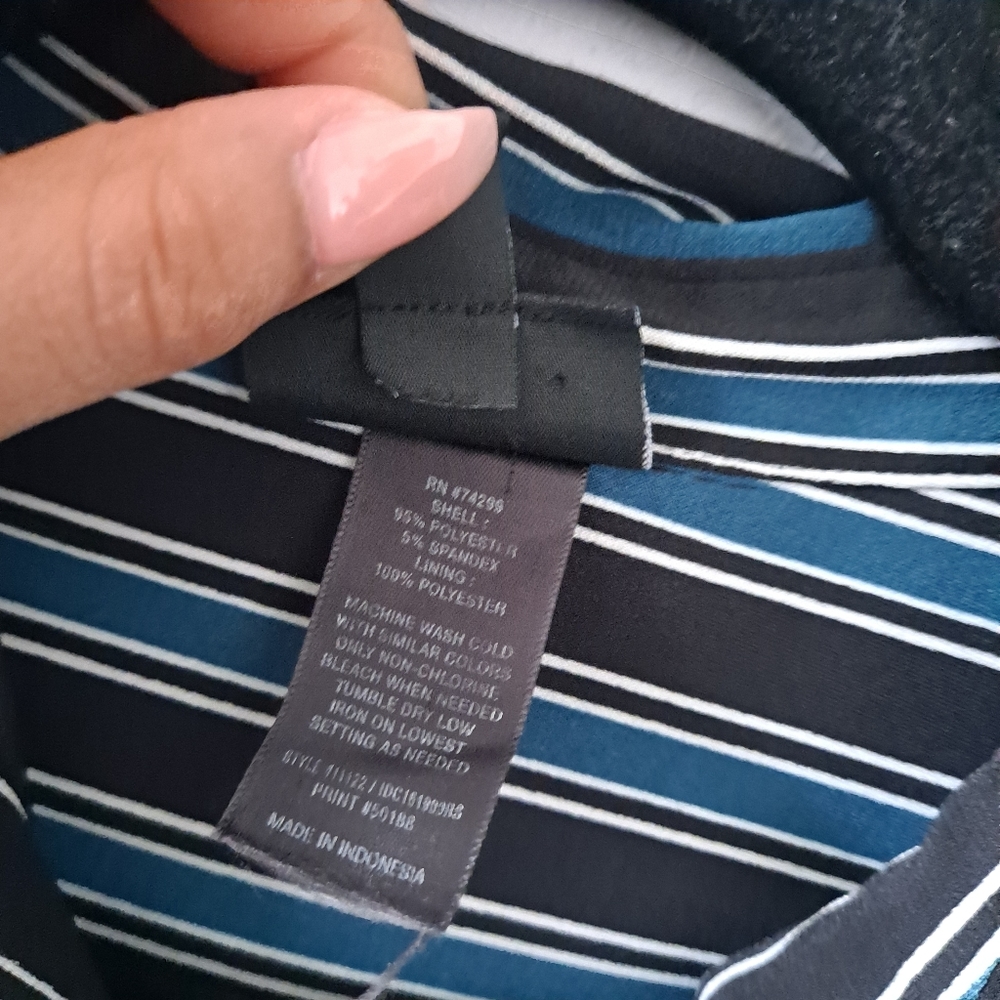 EnFocus Studio Striped Teal Dress - Picture 6 of 7